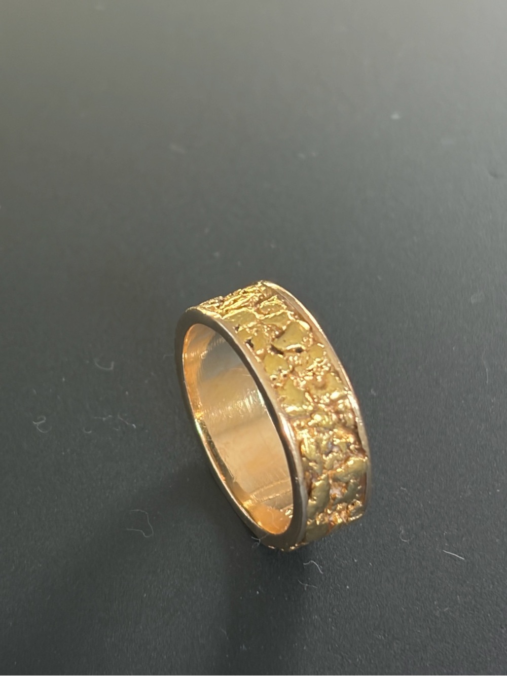 Vintage 14K Solid Gold Nugget Ring 6